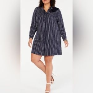 MSK women’s Embellished Polka-Dot Dress Navy White XL like New 🎁ON SALE